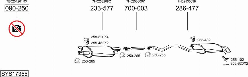 Bosal SYS17355 - Pakoputkisto inparts.fi