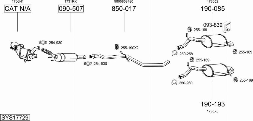 Bosal SYS17729 - Pakoputkisto inparts.fi