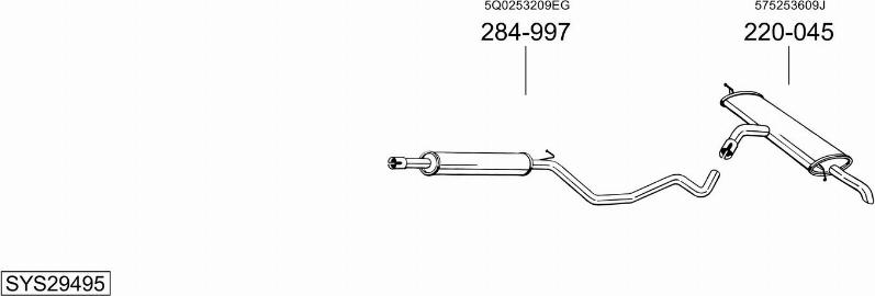 Bosal SYS29495 - Pakoputkisto inparts.fi