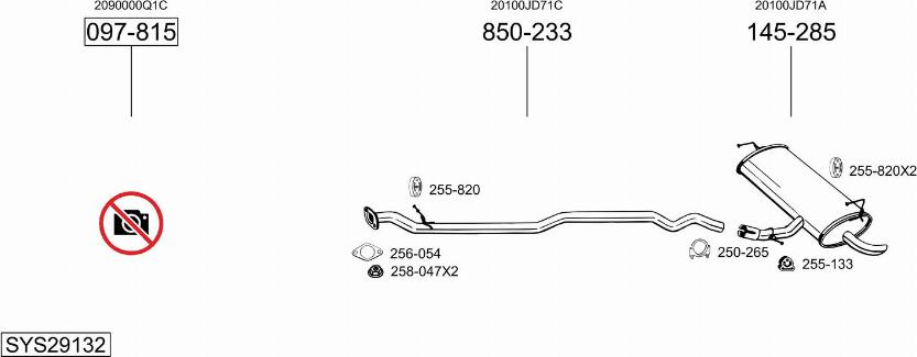 Bosal SYS29132 - Pakoputkisto inparts.fi