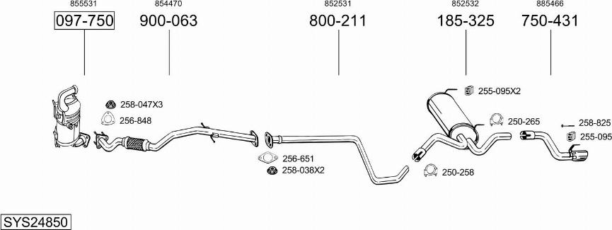 Bosal SYS24850 - Pakoputkisto inparts.fi