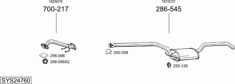 Bosal SYS24760 - Pakoputkisto inparts.fi