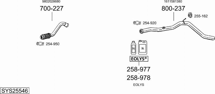 Bosal SYS25546 - Pakoputkisto inparts.fi