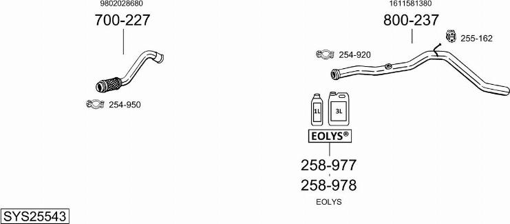 Bosal SYS25543 - Pakoputkisto inparts.fi