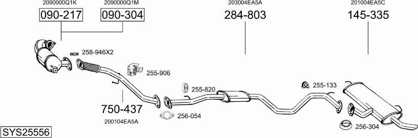 Bosal SYS25556 - Pakoputkisto inparts.fi