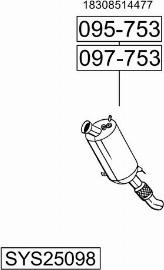 Bosal SYS25098 - Pakoputkisto inparts.fi