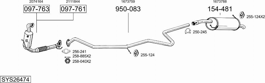 Bosal SYS26474 - Pakoputkisto inparts.fi