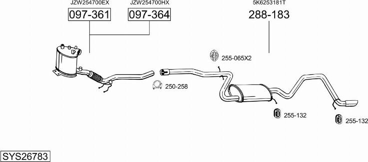 Bosal SYS26783 - Pakoputkisto inparts.fi