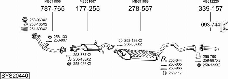 Bosal SYS20440 - Pakoputkisto inparts.fi