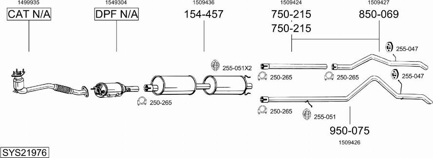 Bosal SYS21976 - Pakoputkisto inparts.fi