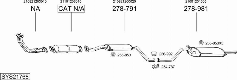 Bosal SYS21768 - Pakoputkisto inparts.fi