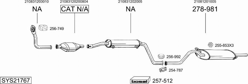 Bosal SYS21767 - Pakoputkisto inparts.fi