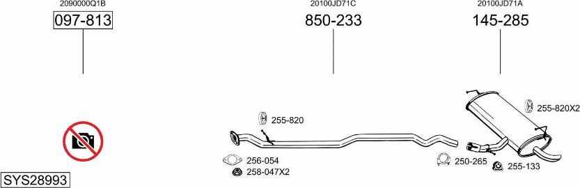 Bosal SYS28993 - Pakoputkisto inparts.fi