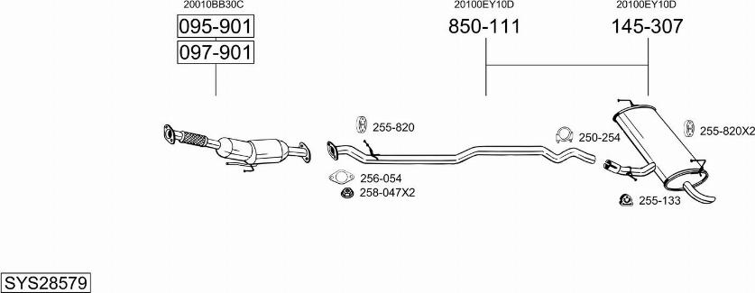 Bosal SYS28579 - Pakoputkisto inparts.fi