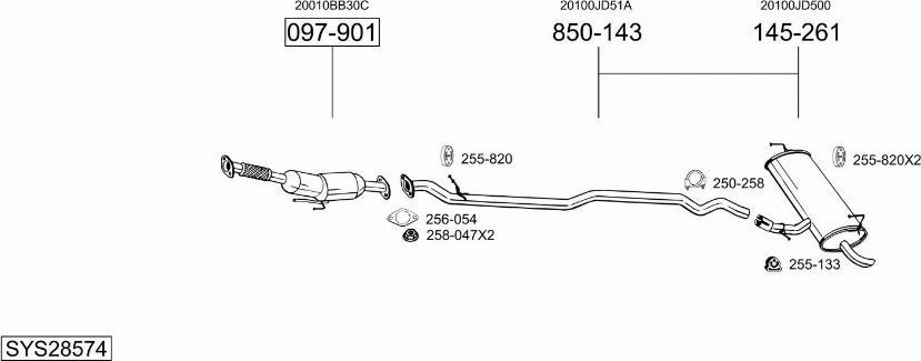 Bosal SYS28574 - Pakoputkisto inparts.fi