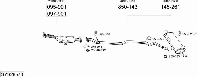 Bosal SYS28573 - Pakoputkisto inparts.fi