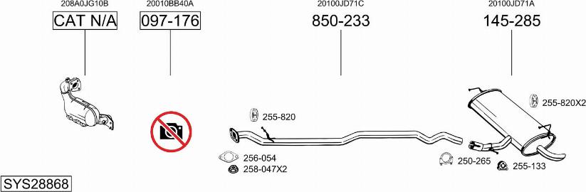 Bosal SYS28868 - Pakoputkisto inparts.fi