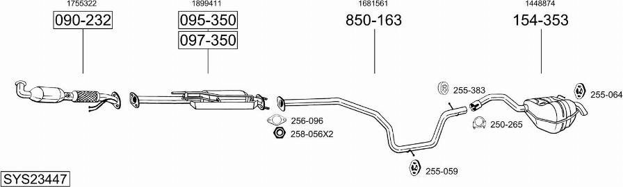 Bosal SYS23447 - Pakoputkisto inparts.fi