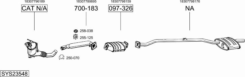 Bosal SYS23548 - Pakoputkisto inparts.fi