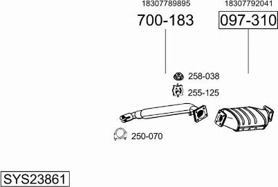 Bosal SYS23861 - Pakoputkisto inparts.fi