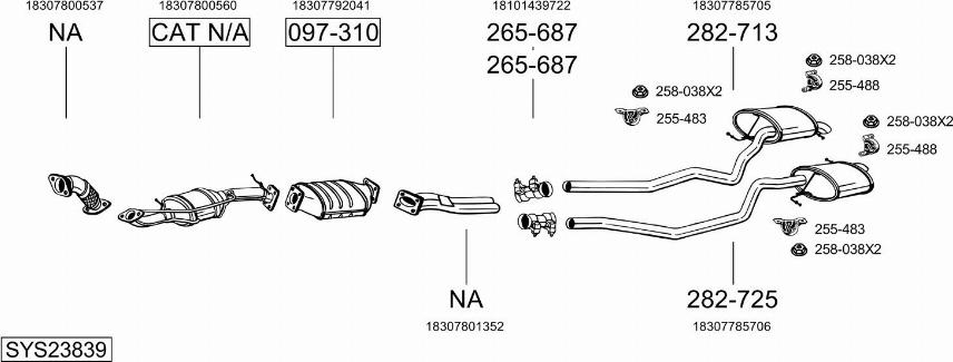 Bosal SYS23839 - Pakoputkisto inparts.fi