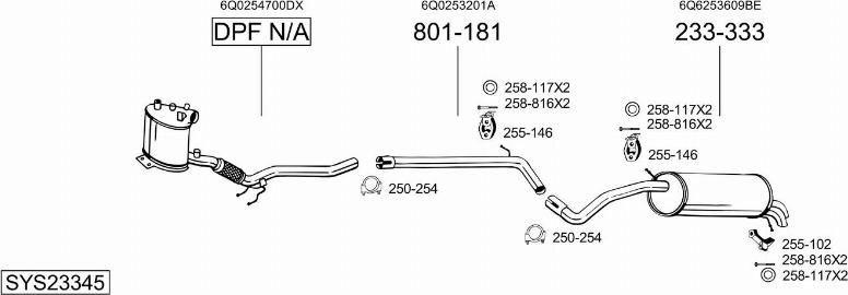 Bosal SYS23345 - Pakoputkisto inparts.fi