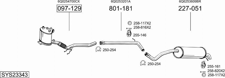 Bosal SYS23343 - Pakoputkisto inparts.fi