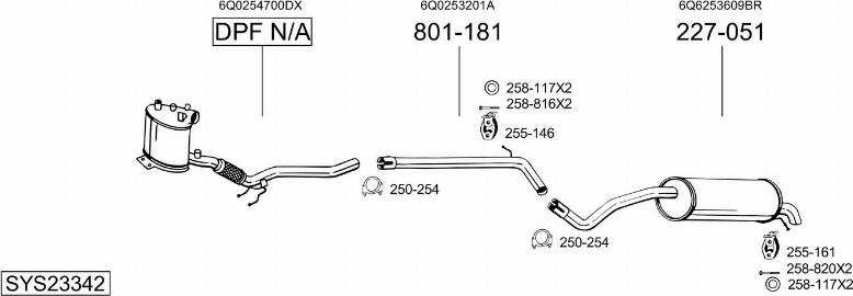 Bosal SYS23342 - Pakoputkisto inparts.fi