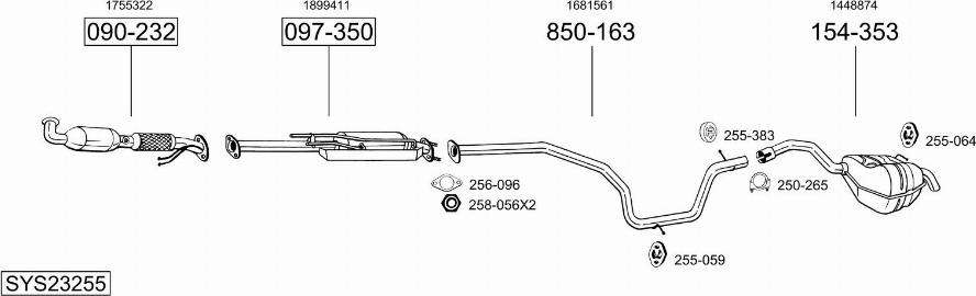 Bosal SYS23255 - Pakoputkisto inparts.fi