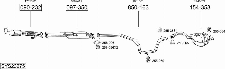 Bosal SYS23275 - Pakoputkisto inparts.fi