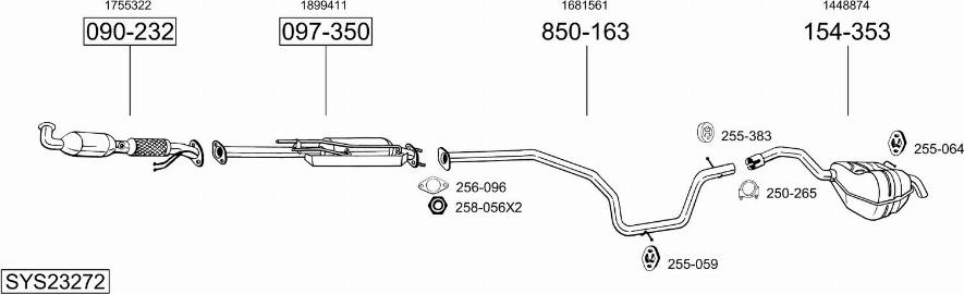 Bosal SYS23272 - Pakoputkisto inparts.fi