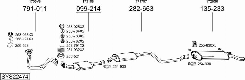 Bosal SYS22474 - Pakoputkisto inparts.fi