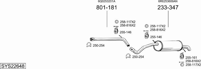 Bosal SYS22648 - Pakoputkisto inparts.fi