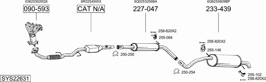 Bosal SYS22631 - Pakoputkisto inparts.fi