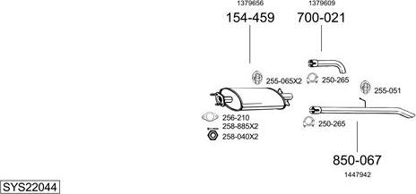 Bosal SYS22044 - Pakoputkisto inparts.fi