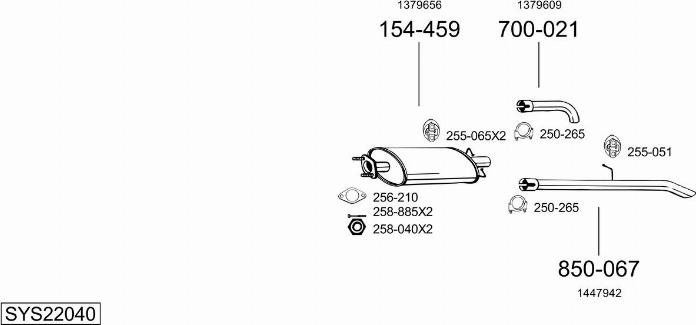 Bosal SYS22040 - Pakoputkisto inparts.fi