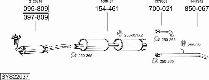 Bosal SYS22037 - Pakoputkisto inparts.fi