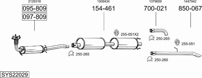 Bosal SYS22029 - Pakoputkisto inparts.fi