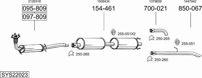 Bosal SYS22023 - Pakoputkisto inparts.fi