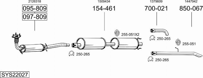 Bosal SYS22027 - Pakoputkisto inparts.fi