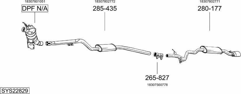 Bosal SYS22829 - Pakoputkisto inparts.fi