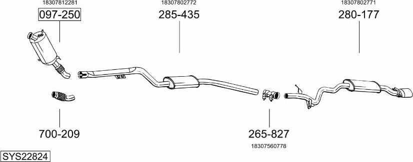 Bosal SYS22824 - Pakoputkisto inparts.fi