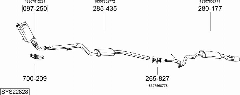 Bosal SYS22828 - Pakoputkisto inparts.fi