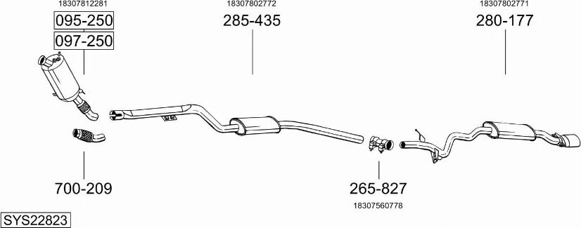 Bosal SYS22823 - Pakoputkisto inparts.fi