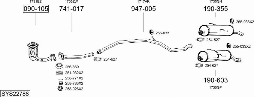 Bosal SYS22788 - Pakoputkisto inparts.fi