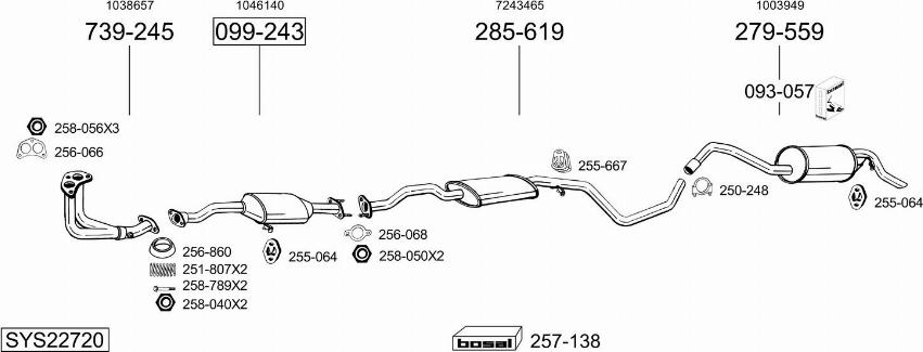 Bosal SYS22720 - Pakoputkisto inparts.fi