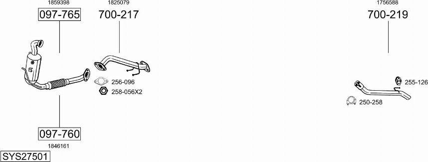 Bosal SYS27501 - Pakoputkisto inparts.fi