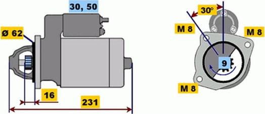 BOSCH 9 000 334 102 - Käynnistinmoottori inparts.fi