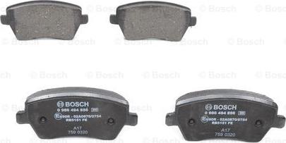 BOSCH 0 986 494 856 - Jarrupala, levyjarru inparts.fi