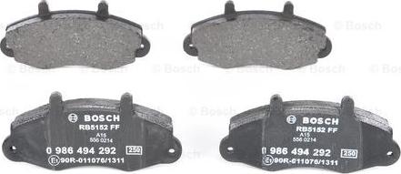 BOSCH 0 986 494 292 - Jarrupala, levyjarru inparts.fi